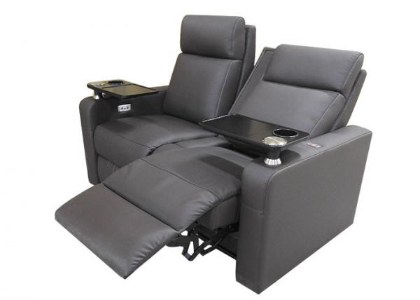 Black Upholstery Leather Cinema Theater Recliner Sofa