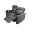 Black Upholstery Leather Cinema Theater Recliner Sofa