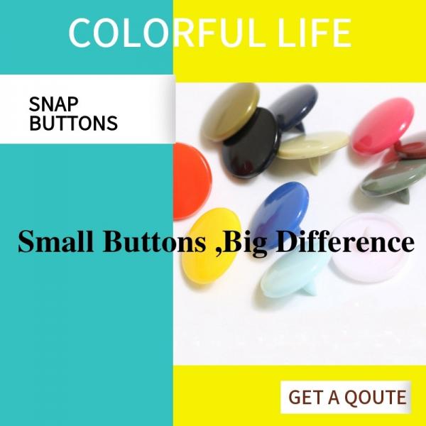 Lightweight Colored Bulk Plastic Snap Buttons Cap Post Fasteners Shiny & Matte