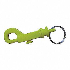 China Personalized Plastic Key Holder Key Clip 2-5/8 In Bolt Snap Split Key Ring Yellow Color supplier