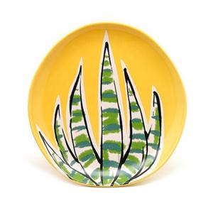 8.8 Inch Cactus Plants Ceramic Salad Plate Dinner Plate For Spring Summer
