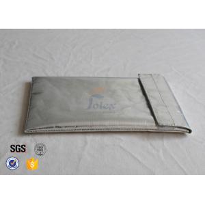 China Silver Fiberglass Fireproof Bag Document Cash Passport 17x27cm Pouch No Itchy supplier