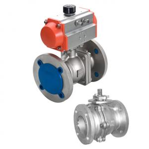 2 Inch Stainless Steel Pneumatic Flanged Actuator Ball Valve with Welding Connection