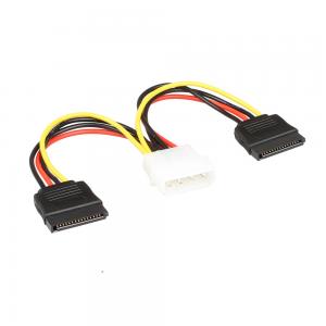 China OEM SATA Power Wire Harness Cable SATA 1 To 2 4 Pin Molex Connecter To 2 supplier