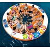 China Amazing Inflatable Water Platform Island Water Toys 10 People Inflatable Floating Sofa With Coffe Cup wholesale