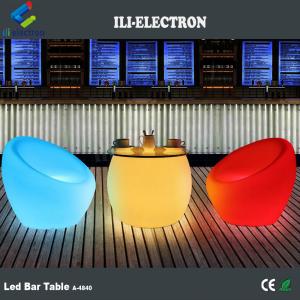 China Illuminated Light Up Bar Stools Creative Plastic Material 16 Colors Changing supplier