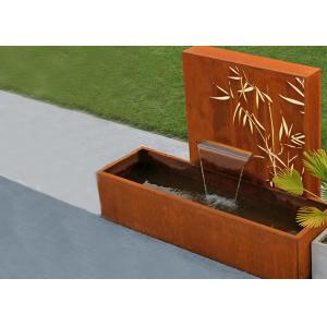 China Square Rust Corten Steel Water Feature With LED Lights Customized Sizes wholesale