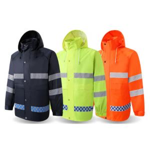 China Reflective PPE Safety Wear Waterproof Double Layer Adult Split Raincoat Overalls supplier