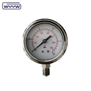 China 2.5 Stainless Steel Bottom Oil Filled Gauge High Pressure Manometer supplier