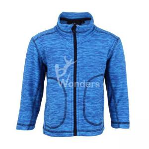 Boys Melange Breathable Fleece Jacket Full Zip Dyed