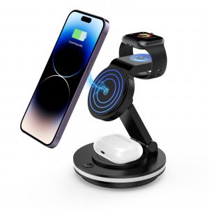 China 4 In 1 Foldable Multifunction Charging Stand 180deg Rotating Magnetic Wireless Car Charger supplier