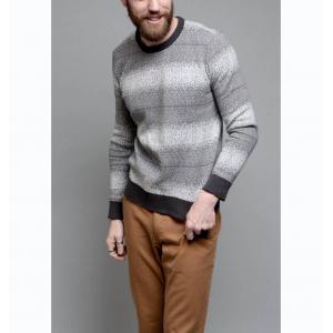China 100 Cotton Knit Pullover Sweater Frequency Ombre Stripe For Adult Male supplier