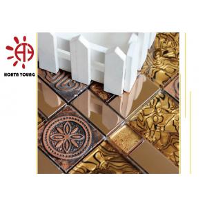 HTY - TG 300 300*300 Wholesale Luxury Style Gold Color Glass Mosaic Tile Foshan Factory