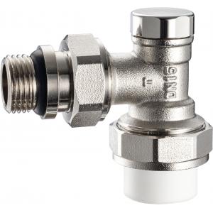 4402 Concealed Handle Brass TRV Angle Valve Radiator Return Valve DN15 Nickel Plated w/ PP-R Adapter x Flex. Male Nipple