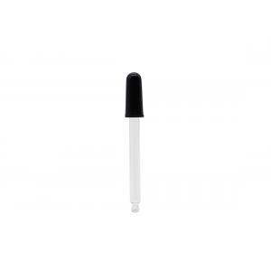 China 108mm Glass Pipette Essential Oil Dropper With Long Black Silicone Teat supplier