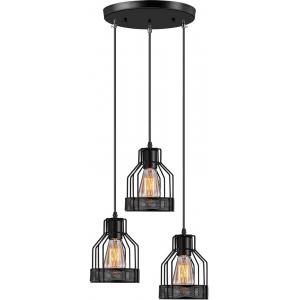 China Industrial Vintage Pendant Lamps 3 X 40 W / Metal Caged Vintage Hanging Pendant  Fixture supplier