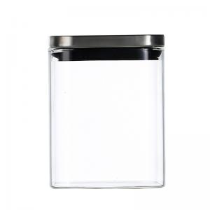 China Borosilicate Dry Food 500ml Glass Kitchen Canister supplier
