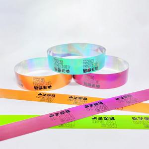 Adjustable Glitter Tyvek Wristbands , Eco Friendly Custom Glitter Wristbands