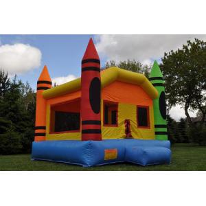 Double - Tripple Stitch Kids Inflatable Bouncers With 4 Pinnacle