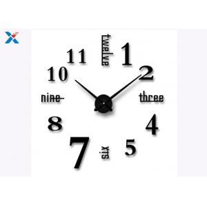 Decoration 3D Acrylic Wall Clock , Large Sticker Wall Clocks For Bedroom / Living Room