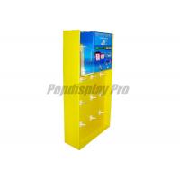 China Recycled Cardboard Display Stand Hooks Yellow For Walgreen Healthy Wristband on sale