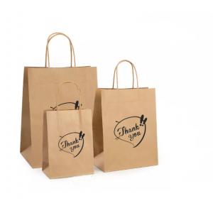 Varnishing Kraft Paper Handbag Recycled Brown Kraft Paper Bag SGS