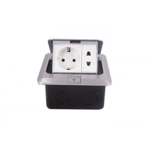 China Home / Office Floor Mounted Power Sockets Square Shape Drawnench Silver Color supplier