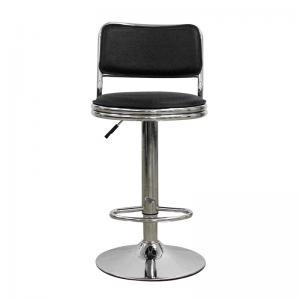 Swivel Electroplated Leather Bar Stool Accessories Modern Chair with Circular Base For bars, beauty salons