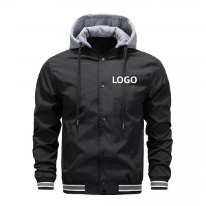 China 2023 new cross-border hooded detachable single breathable fabric men's baseball jacket supplier