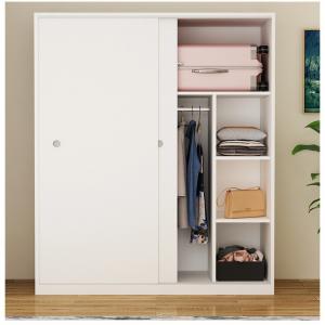 Compact Bedroom Wood Panel Furniture Sliding Door Wardrobe Closet Extendable