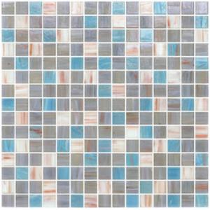 China Grey blue blend 20mm glass mosaic mix patter decoration supplier