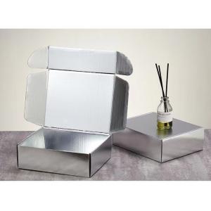 Silver Color E Flute Corrugated Box With Embossing Logo Mail Shipping Gift Packaging