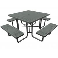 China Perforated Steel Metal Outdoor Picnic Tables And Bench For Playground Sports Center on sale