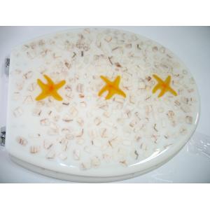 sea star shell poly resin toilet seat