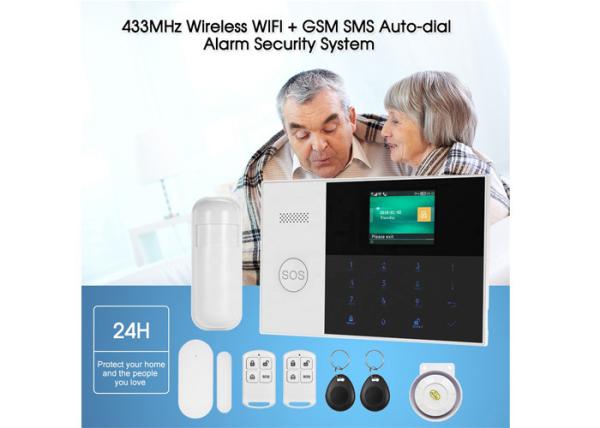 Wired Wireless Home Security Alarm System GSM WIFI Alarm DC 5V With Panic Button