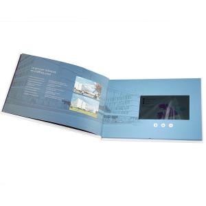China 2GB LCD Video Brochure Custom Gift Greeting Cards 7'' Rechargeable Lithium Batteries supplier