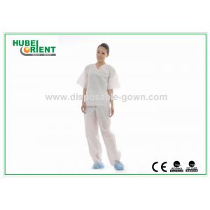 Non Irritating 45gsm SMS Disposable Pajamas Wth Shirt And Trousers For Operation