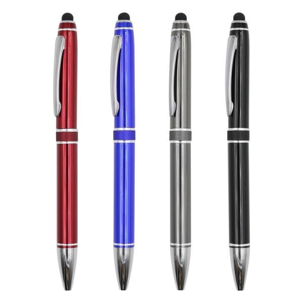 Touch Screen Metal Ballpoint Pen 1.0mm Bullet Tip Stationery 2 In 1 Stylus Pen