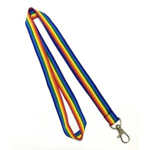China Colorful Rainbow Flat Polyester Lanyard Cute School Party Business Concert Lanyards supplier
