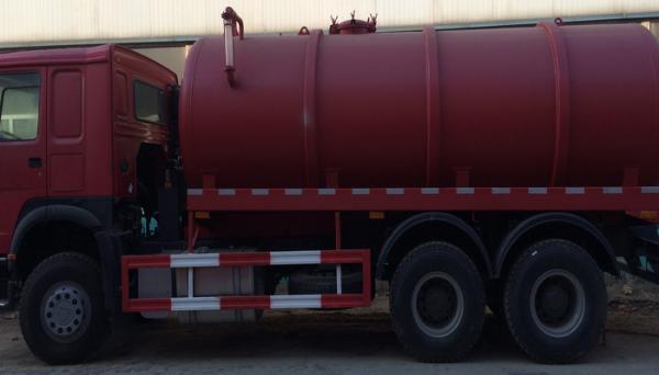 15CBM LHD 336HP Sewage Suction Truck , Septic Tank Pumping Truck