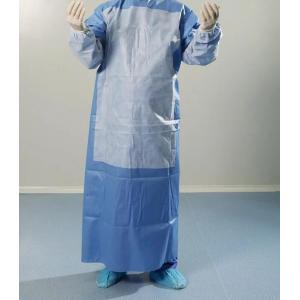 45 gsm Blue White SMS Reinforced Surgical Gown Surgical Clothes Hospital Uniform with knitted cuff for doctors