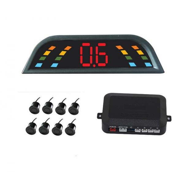 8 Sensors CE Car Reversing Parking Kit Buzzer Alarm LED Display Parking Aid