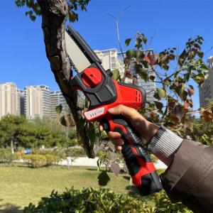 6inch Mini Electric Battery Power Chain Saw Cordless Li-Ion With Oil Lubrication