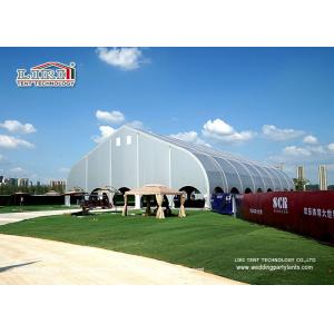 China UV Resistant Customized 25 X 50m TFS Tent , Curved Sport Event Tents supplier