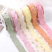 China 40mm Valentine'S Colored Jute Ribbon Linen Wrinkle Edge Jute Lattice Ribbon on sale