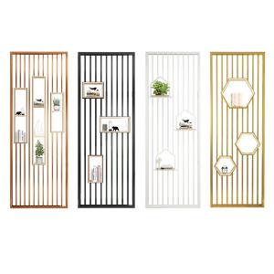 Modern Stainless Steel Screen Partition Metal Grille Carved Folding Room Divider