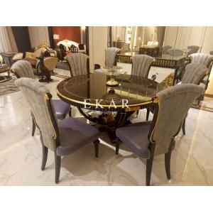 China Italian Luxury Round Dining Table With Rotating Centre supplier