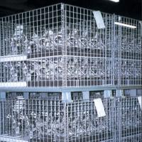 China Heavy-duty Warehouse Metal Mesh Storage Cage 50*50mm with Electric Galvanized Finish on sale
