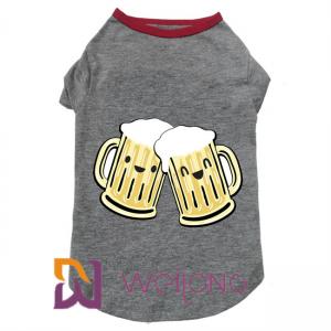 Rubber Print Beer Glass Elasticity Greyhound Tee Shirt For Dogs