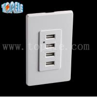 China White Usb Wall Outlet , Usb Electrical Outlet 4 USB Ports With 2 Wall Plates on sale
